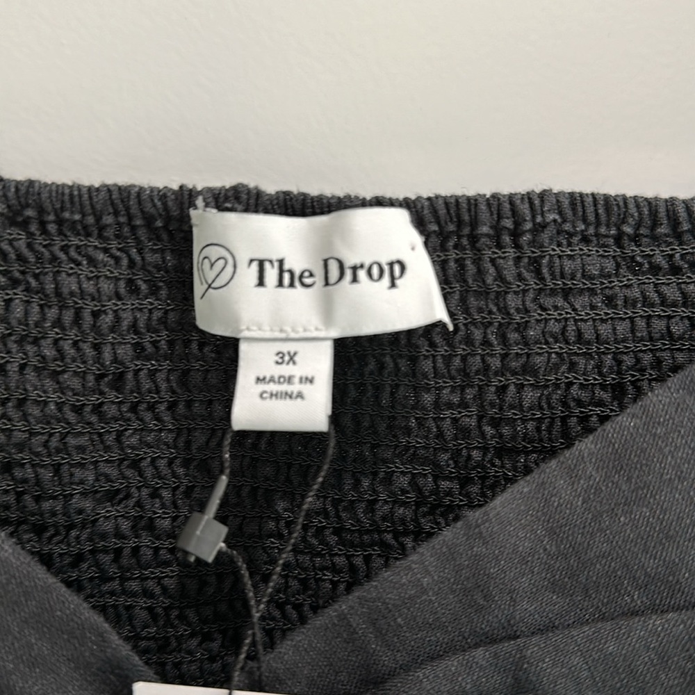 New The Drop Women’s Nala Twist front Black dress 3X 100% Linen Machine Wash… - Picture 3 of 5